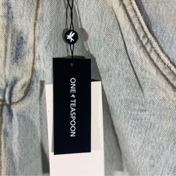 One Teaspoon Mrs Carter Denim Skirt in Kansas Blue Size 26 NWT - Picture 10 of 11